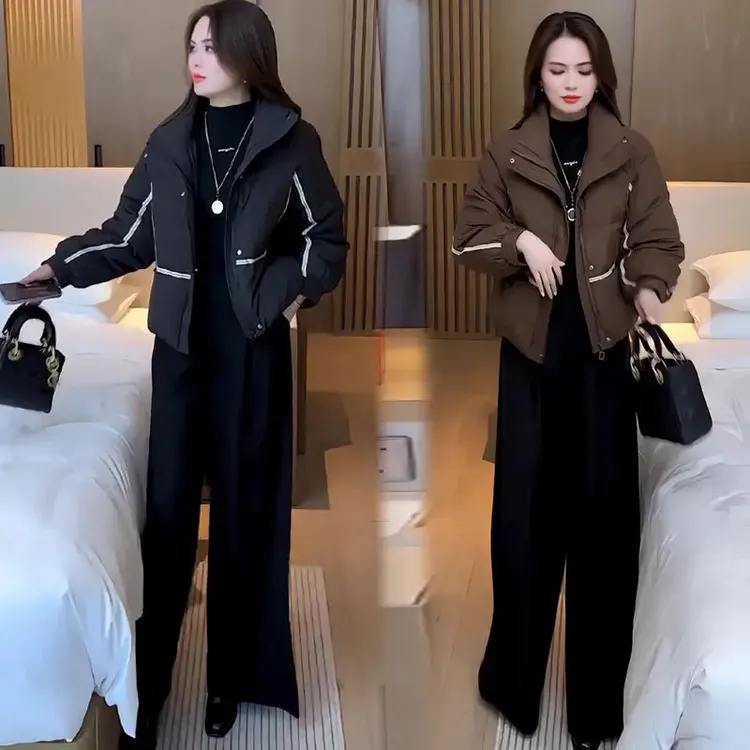 时尚网红棉服女2025冬季新款宽松显瘦面包服立领加厚保暖棉袄外套