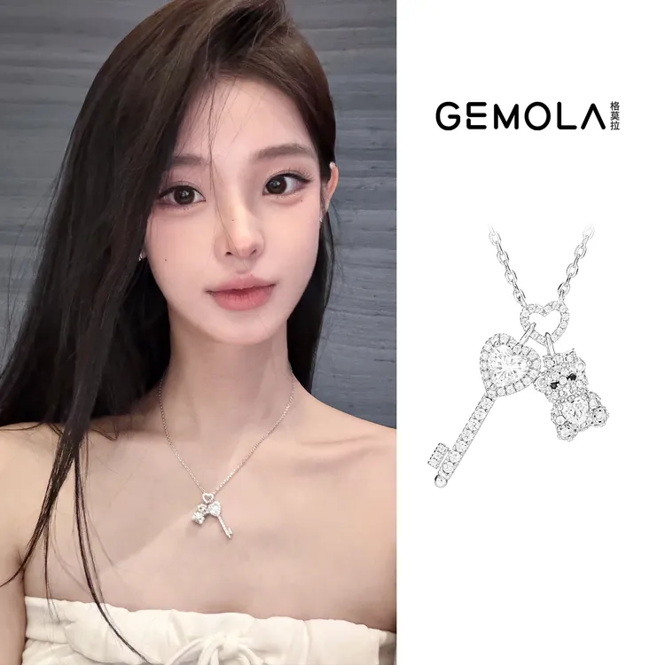 GEMOLA/格莫拉在逃彼得小熊爱心钥匙项链
