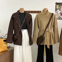 MEENI@1313 韩系麂皮百搭翻领外套 9-26