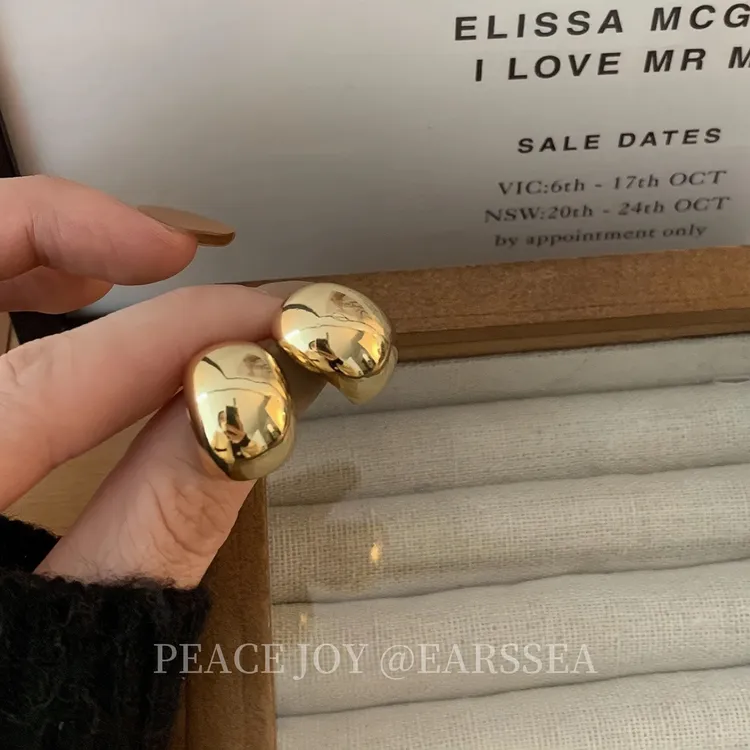 铜合金耳饰 极简轻奢金属耳钉ins百搭耳环爆款气质耳钉