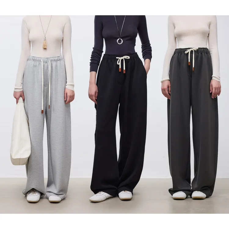 MARIUS【琥珀流光风】“果冻裤”醋毛云柔空气层弯刀弧形松紧腰休闲裤