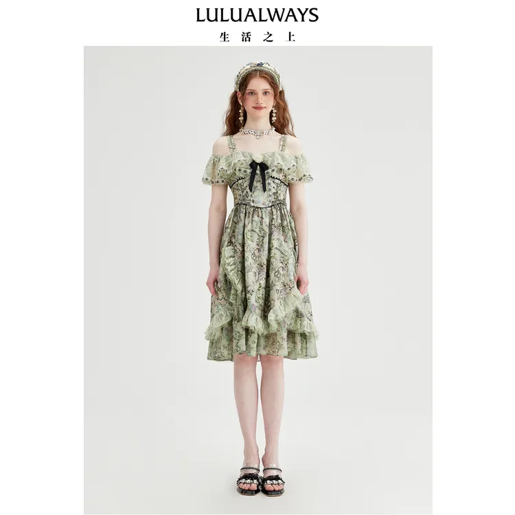【华服·公主巡游记·窈窕淑女】LULUALWAYS25夏季新款露肩连衣裙