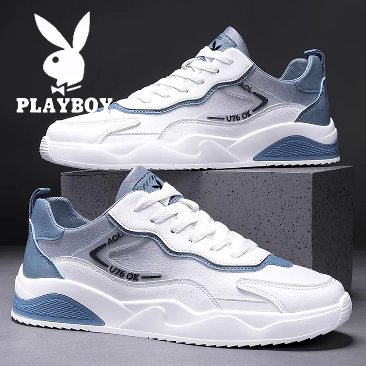 花花公子鞋子男鞋冬季透气薄款轻便时尚小白鞋男潮流百搭休闲板鞋