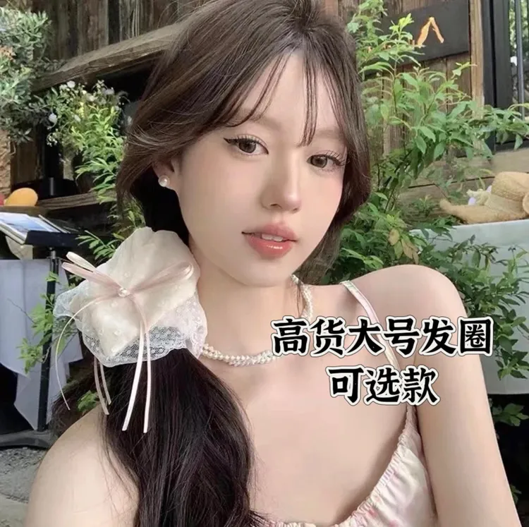 【六个装】高货超大精美韩系温柔气质甜美弹力方巾大肠发圈少女马尾