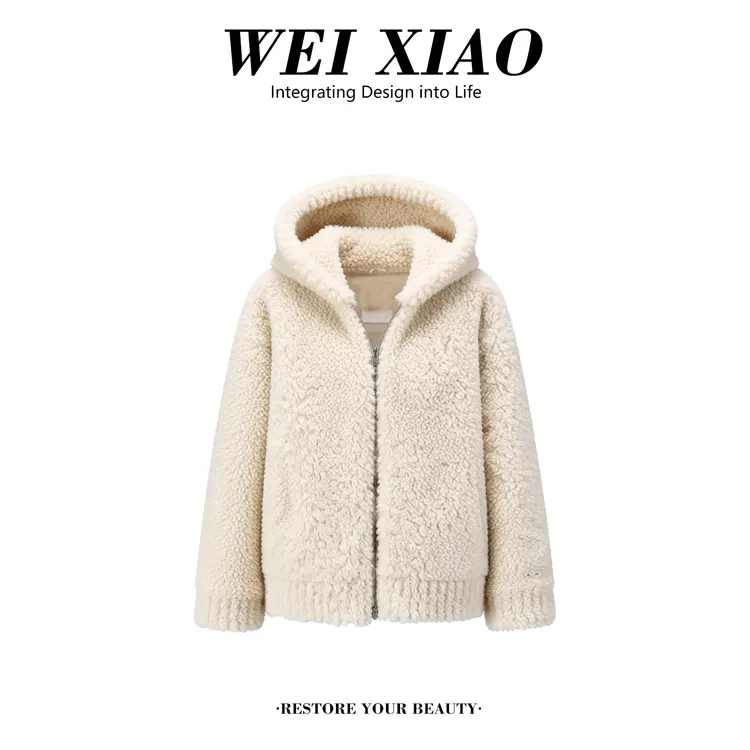 复古风设计感百搭气质连帽外套女2025冬季保暖加厚小个子时尚上衣