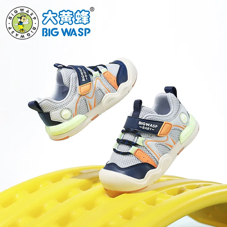 大黄蜂童鞋秋季新款男宝宝鞋子学步鞋小童女网面2-6岁防滑机能鞋3