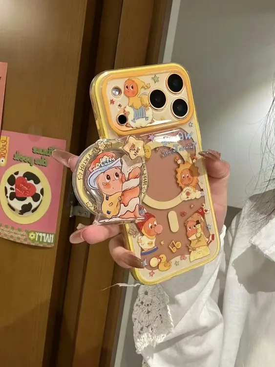 卡通磁吸吹泡泡星星人围边蜡烛适用iPhone17pro手机壳苹果16pro新