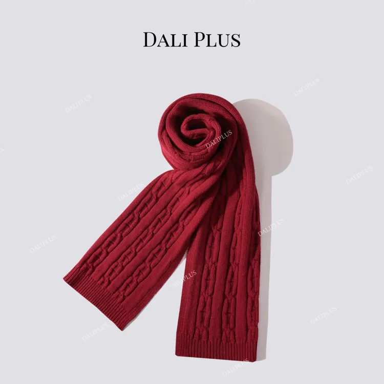 DALI PLUS全羊毛围脖 保暖加厚纯色百搭柔软针织围巾-D5SZ8209