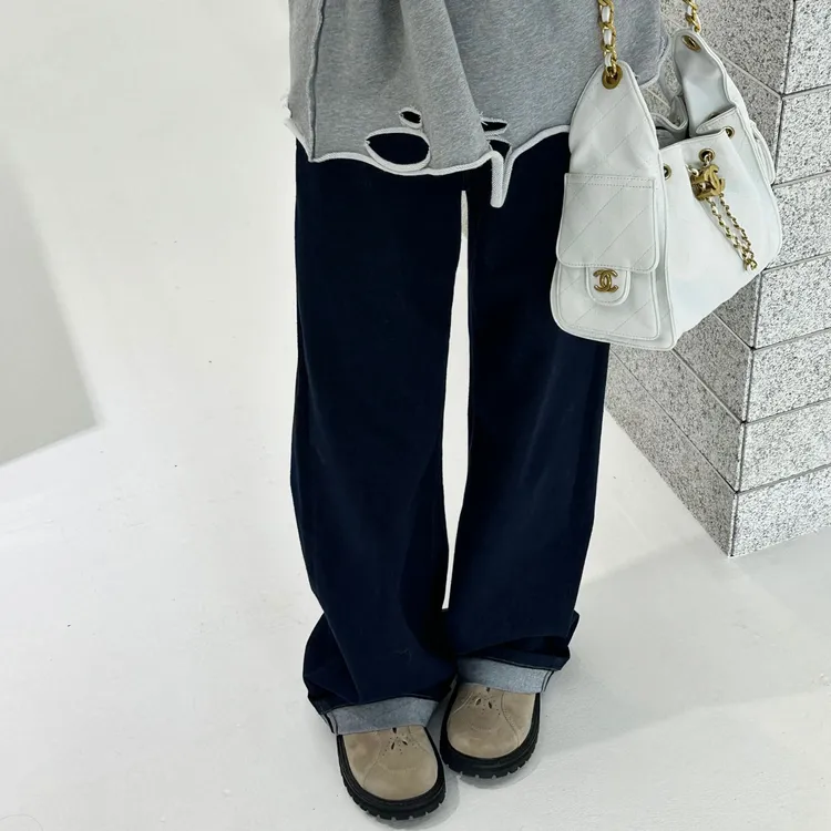 【原色直筒牛仔裤】FCKZ59059韩系潮牌宽松直筒显瘦百搭出游牛仔裤