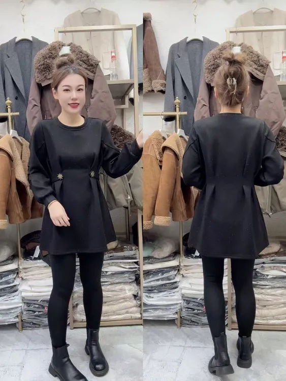 新款满天星连衣裙（裙长80左右）秋冬