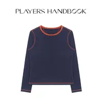 Players Handbook《蓝橙旧梦》美式复古潮流时尚撞色长袖T PH2523