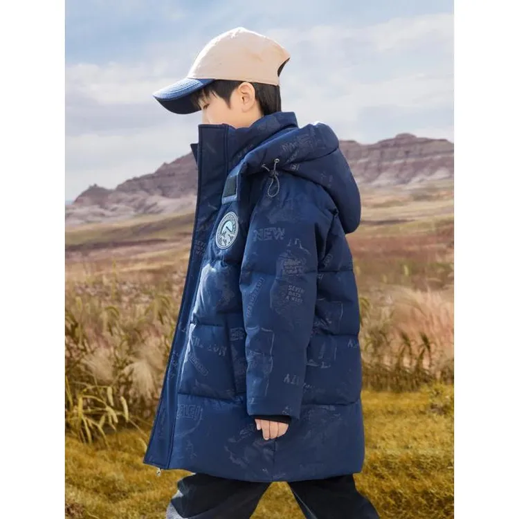 巴拉童年儿童羽绒服2026年冬季新款男童中大童迷彩童装中
