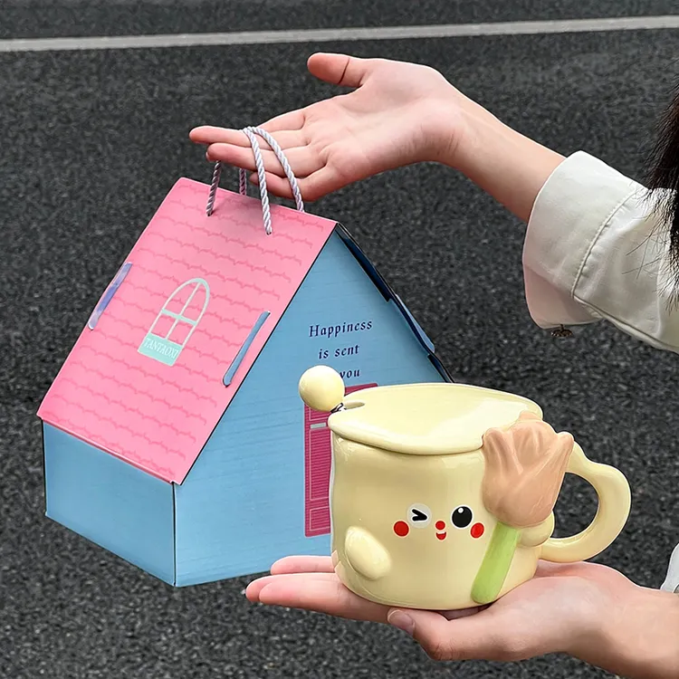 郁金香马克杯礼盒生日礼物女生送闺蜜跨新年呆萌可爱花精灵水杯子