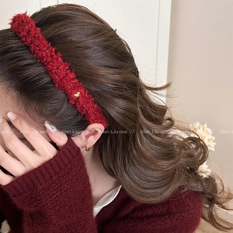 秋冬卷爱心发箍女2025新款压发洗脸发夹高级感时尚发箍发饰