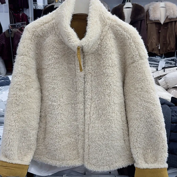 韩系立领短款外套女秋冬新款宽松保暖百搭上衣