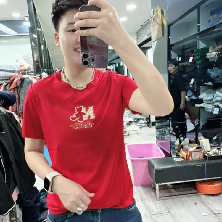 丝光棉滑溜冰凉新款3色圆领百搭上衣8919