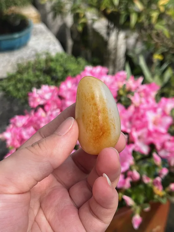 【底价已开价 不议价】49.7克和田玉红皮白玉手把件图文061