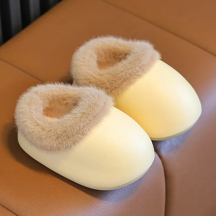 圆头包跟女冬季极简风棉鞋宝宝男童秋冬季加绒