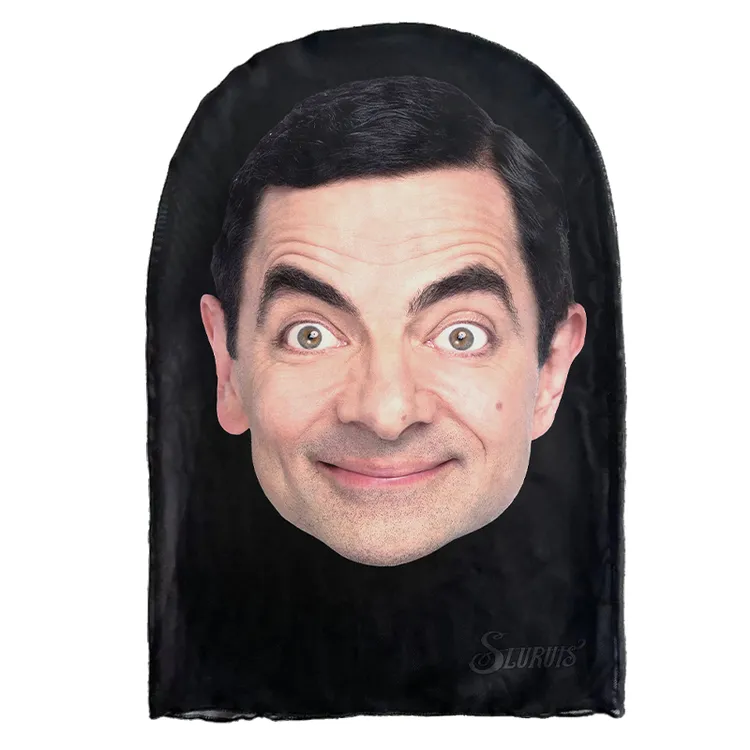 cosplay3D人脸明星面罩憨豆先生老白搞怪网纱头套派对演出面具