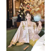 新中式短外套2025女装秋重工上衣半身裙套装