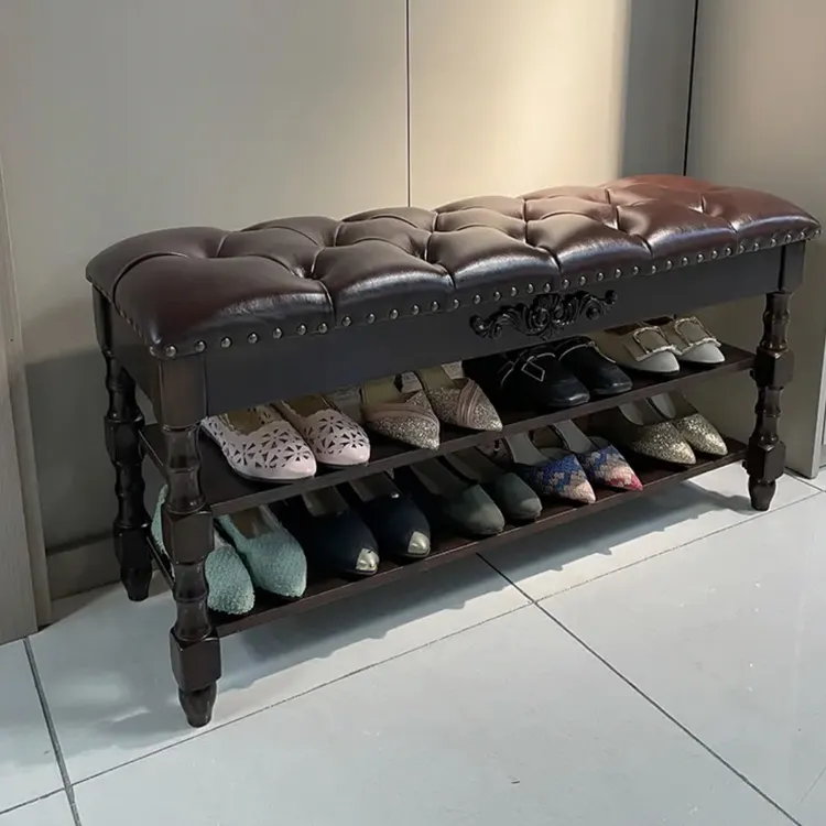 鞋架凳床尾欧式凳子简易多颜色美式可坐式家用试鞋凳