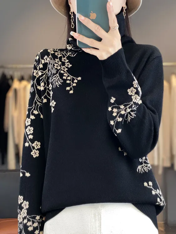 胖mm秋冬大码高领女士毛衣2025新款洋气内搭可外穿针织打底羊毛衫