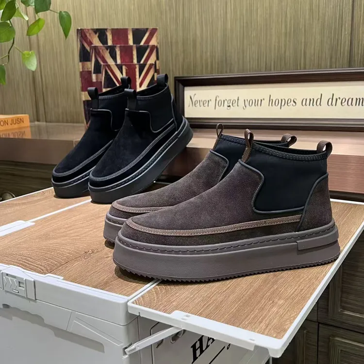2025欧洲站冬季男士时尚一脚蹬百搭舒适便捷加厚休闲鞋（皮鞋码）