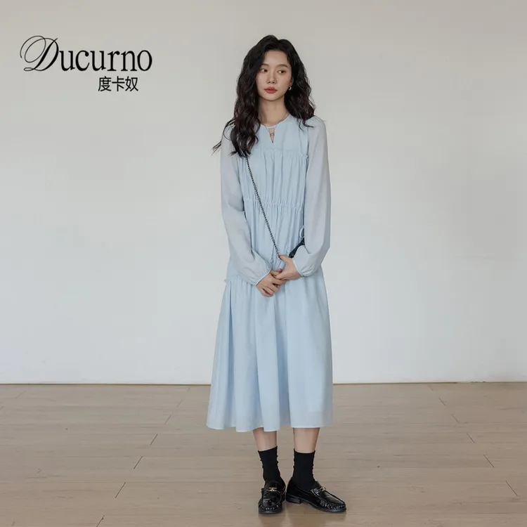 小个子法式温柔风洋装连衣裙女装2025新款秋季宽松气质设计感裙子