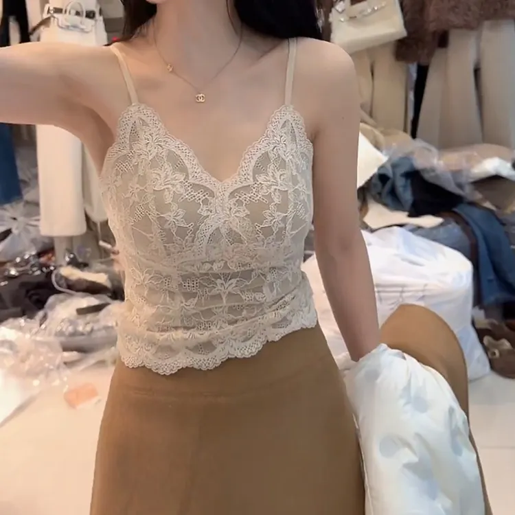 韩系新款设计感时尚气质蕾丝修身型背心吊带百搭美背LK2508106