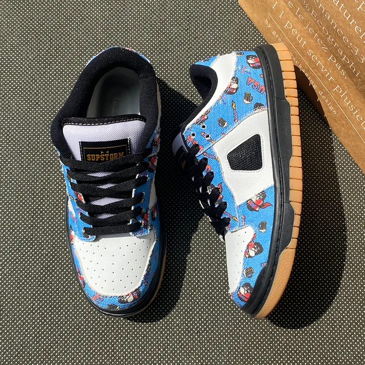 秋季男老爹鞋蓝色防滑运动鞋软底休闲鞋男鞋大码板鞋学生百搭女鞋