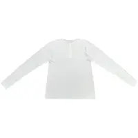 极简风长袖宽松纯色亨利夏季百搭衬衫T恤时尚上衣白色---2休闲