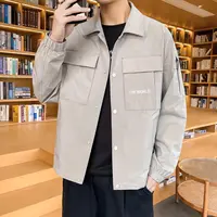 秋季新款情侣翻领时尚工装口袋夹克-2283