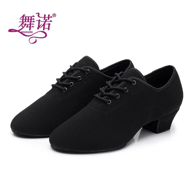 拉丁舞鞋男儿童中跟舞蹈鞋软底成人黑练功跳舞交谊舞摩登鞋女春夏