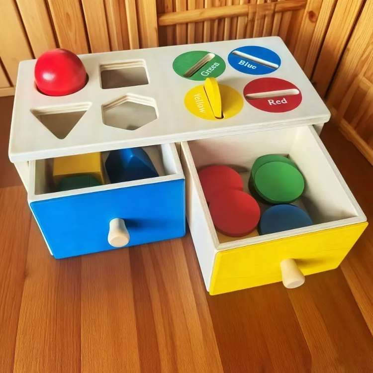 蒙氏分类宝宝儿童认识颜色配对形状认知教具早教益智玩具1一2岁TJ
