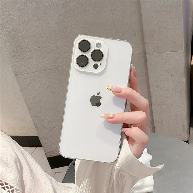 简约电镀纯色适用苹果16手机壳iphone15promax全包14镜头膜13男女