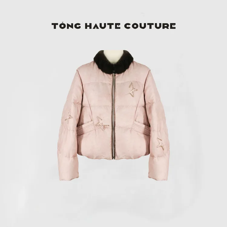 【馨梦】新国标90白鹅绒拼接水貂毛高级感真丝百搭羽绒服 YW441