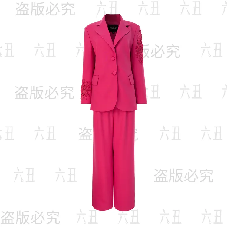 六丑【高定套装】新款高级定制时尚重工刺绣花三色套装502ATZ0118