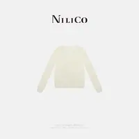 NILICO【极简从绒】羊绒羊毛混纺小一字领宽松百搭气质慵懒毛衣