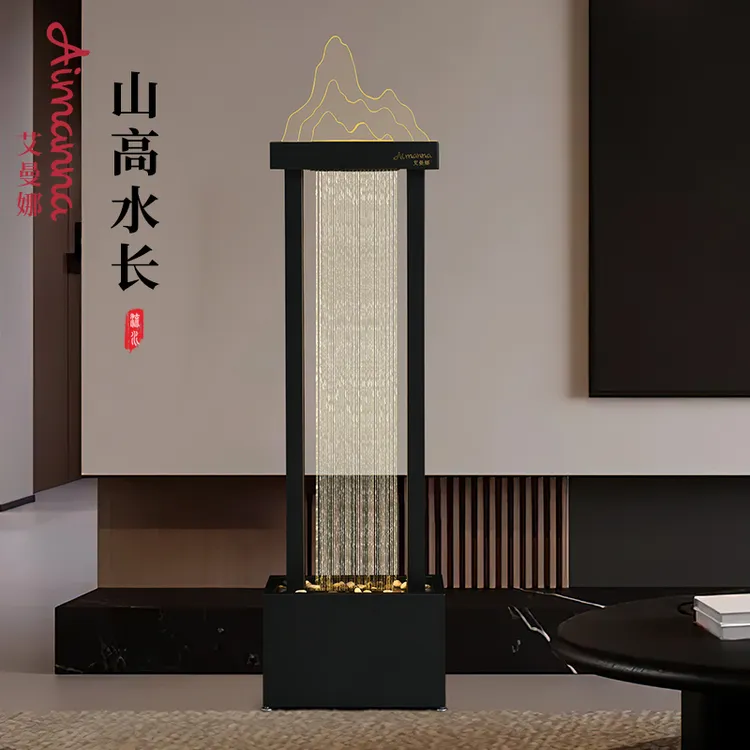 流水摆件现代简约循环水客厅喷泉雨帘装饰乔迁送礼开业办公室水景