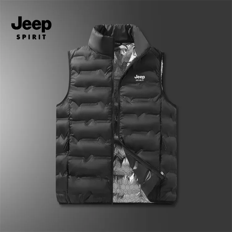 JEEPSPIRIT秋冬户外休闲男士立领保暖棉马甲上衣运动百搭