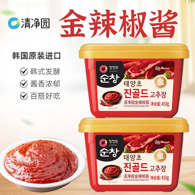 【商城】清净园金辣椒酱450g韩式风味辣椒酱烤肉炒年糕石锅拌饭调味