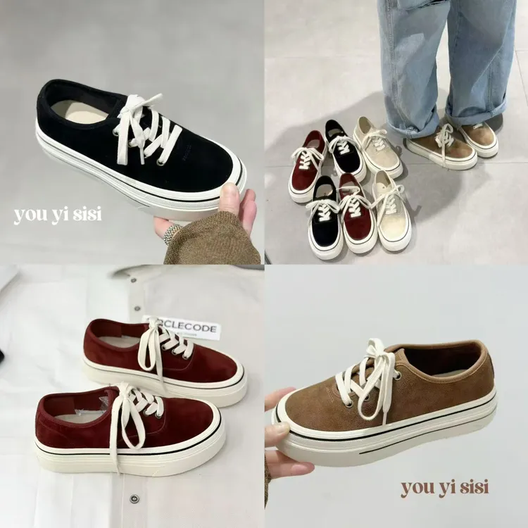 有意思思女鞋“小韩板鞋”头层牛皮时尚ins百搭板鞋系带爆款鞋子