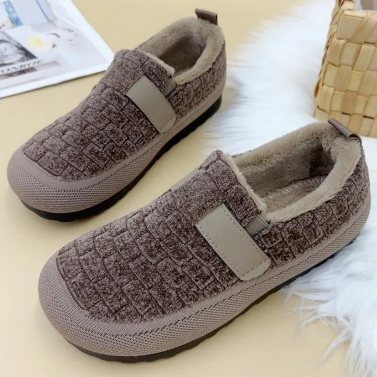 老北京棉鞋女中老年人妈妈鞋软底软面休闲加绒保暖豆豆鞋懒人防滑