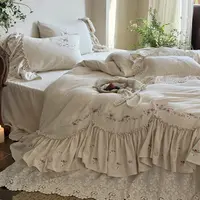 慕逸【引蝶来】纯棉麻四件套四季款柔软亲肤透气法式公主风床上用品