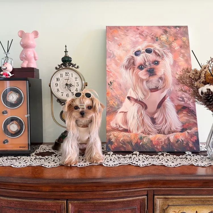 画爪PawArt主题油画风狗狗定制摆台挂画猫狗肖像画