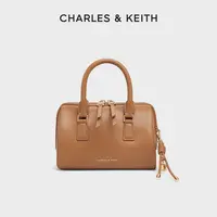 CHARLES & KEITH【商场同款】绳结挂饰波士顿手拎斜跨包女30671768