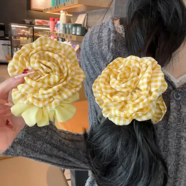 故事的小黄花~精致抓夹简约发抓高级鲨鱼发圈复古