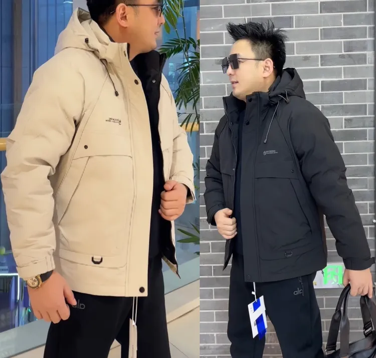 8607冬季棉服连帽可拆卸保暖一等品收口袖厚款男士男款加厚高品质