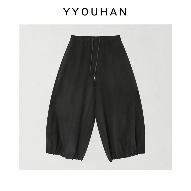 月月 2025冬季新款小众设计裤腿捏褶显瘦百搭休闲裤 2512C8602