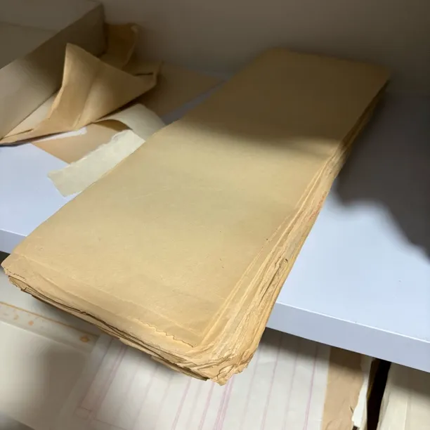 【象朴斋】五十年代纯手工玉扣竹纸 尺寸不一约46✖️17左右 七分熟